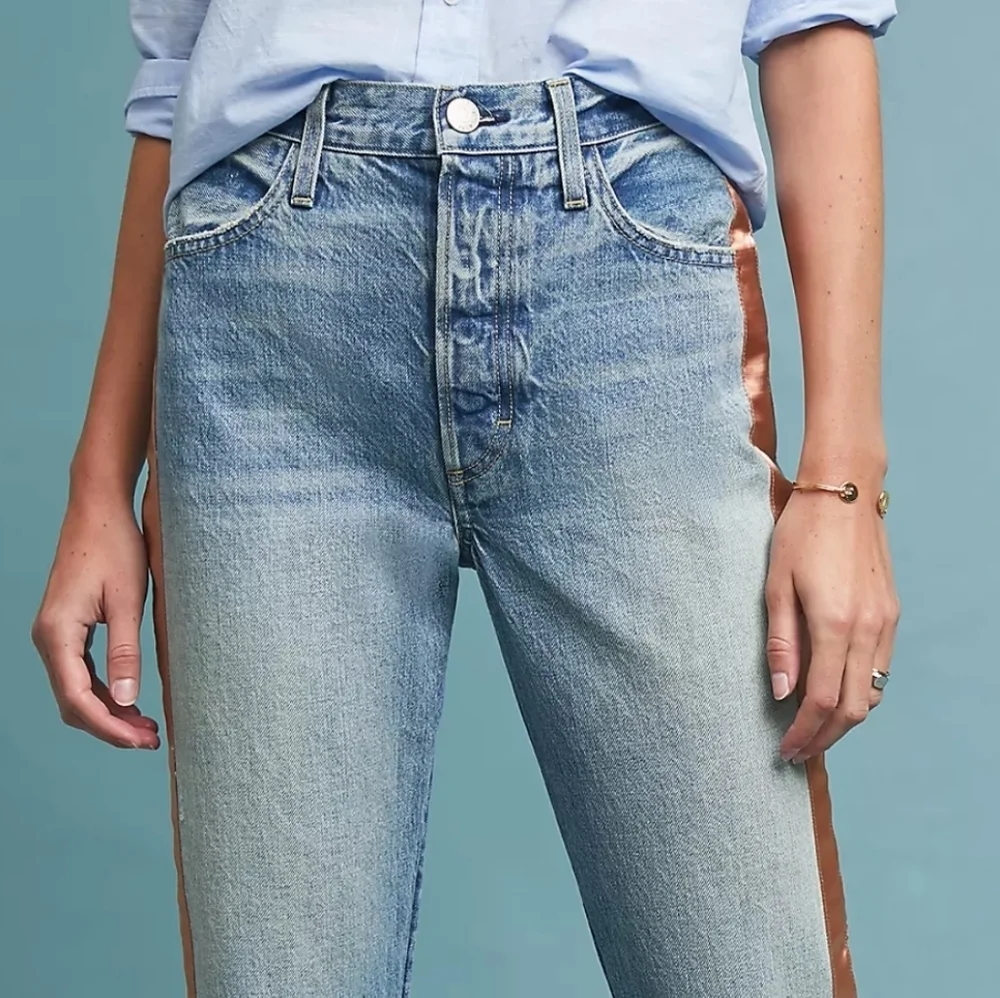 NWT AMO Denim Ribbon Loverboy Jeans 26 Cropped - Picture 12 of 12
